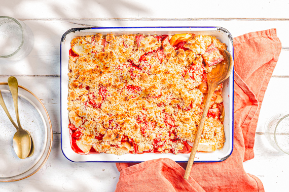 Crumble fraise rhubarbe